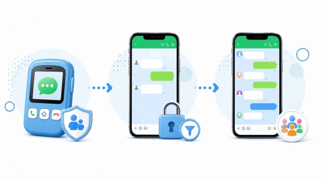 親子連絡用、LINE中心、友達とのLINE利用に分けた3つの端末選択肢